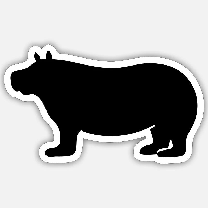 hippopotamus - Sticker size S (10 x 10 cm) - white matte