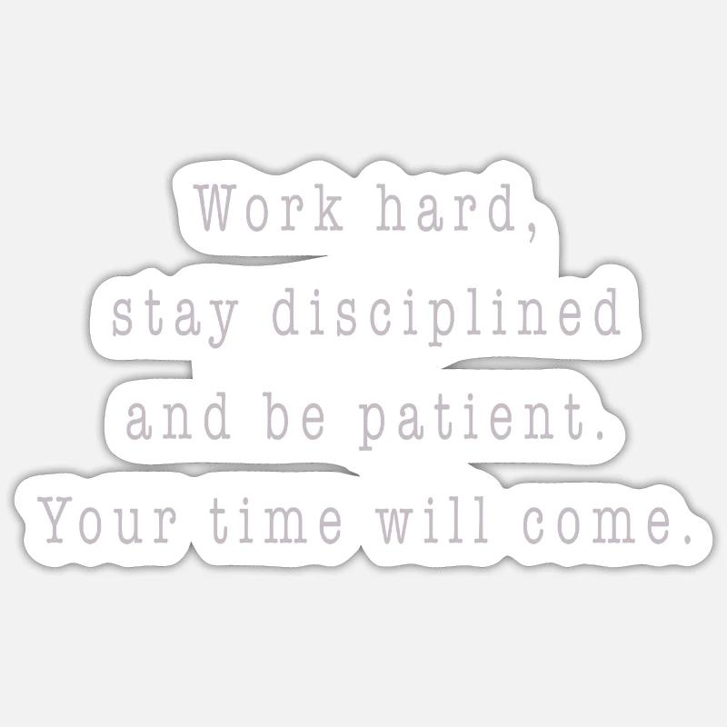 work hard - Sticker Größe S (10 x 10 cm) - Mattweiß