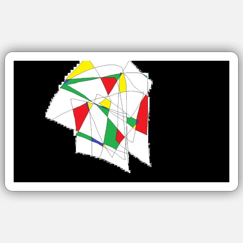 Design abstrait - Sticker taille S (10 x 10 cm) - blanc mat