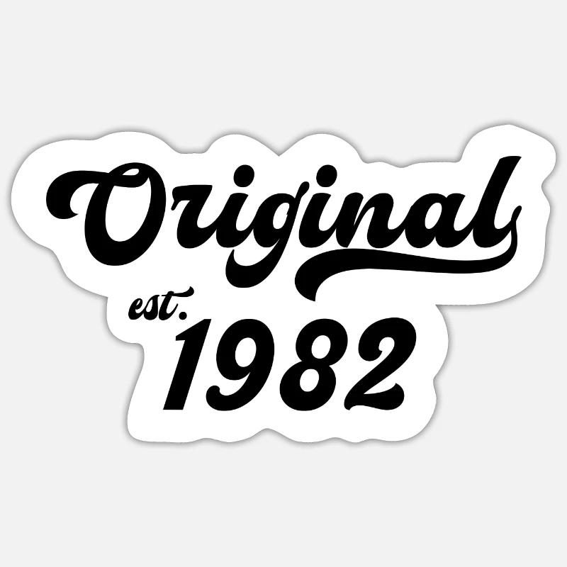 1982 Anniversaire - Sticker taille S (10 x 10 cm) - blanc mat