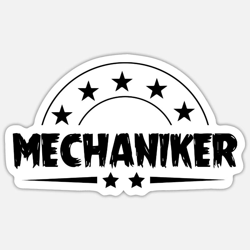 Mechaniker Beruf - Sticker Größe S (10 x 10 cm) - Mattweiß