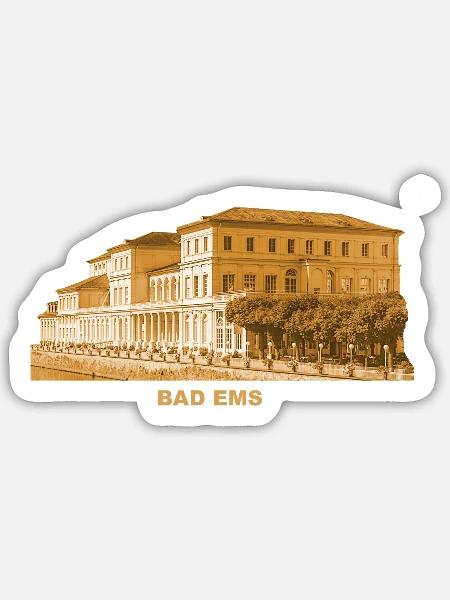 Bad Ems Kurstadt Lahn Rheinland-Pfalz - Sticker Größe S (10 x 10 cm) - Mattweiß