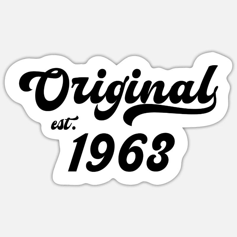 1963 Anniversaire - Sticker taille S (10 x 10 cm) - blanc mat