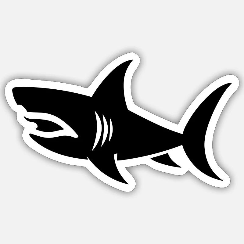 Hai - Sticker Größe S (10 x 10 cm) - Mattweiß