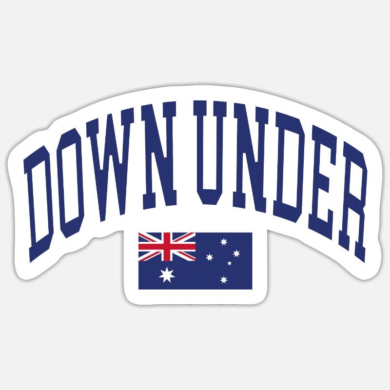 Down Under - Sticker Größe S (10 x 10 cm) - Mattweiß