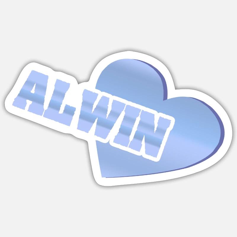 J’adore Alwin - Sticker taille S (10 x 10 cm) - blanc mat