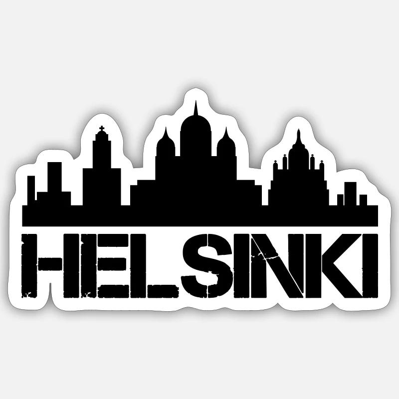 Helsinki 01 - Sticker taille S (10 x 10 cm) - blanc mat