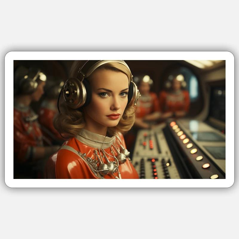 Retro sci-fi - Sticker Größe S (10 x 10 cm) - Mattweiß