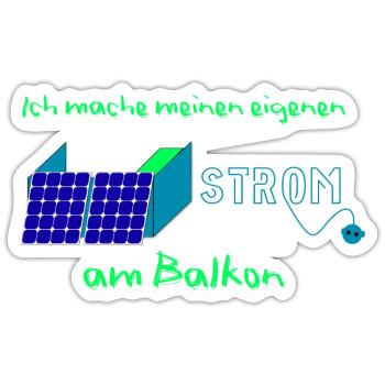Balkonkraftwerk Energiewende grün - Sticker Größe S (10 x 10 cm) - Mattweiß - Vorne