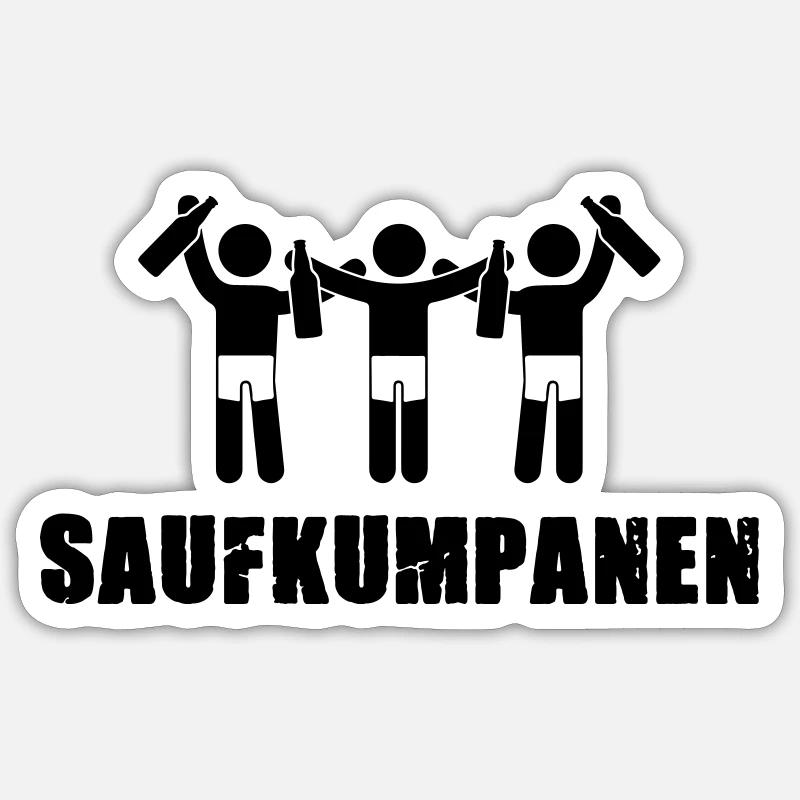 saufkumpanen - Sticker Größe S (10 x 10 cm) - Mattweiß