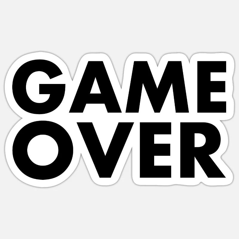 Game over - Sticker taille S (10 x 10 cm) - blanc mat