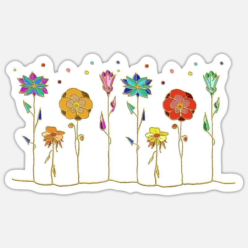 Blumen - Sticker Größe S (10 x 10 cm) - Mattweiß