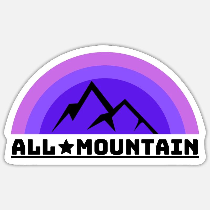 LOGO All Mountain 2 - Sticker taille S (10 x 10 cm) - blanc mat