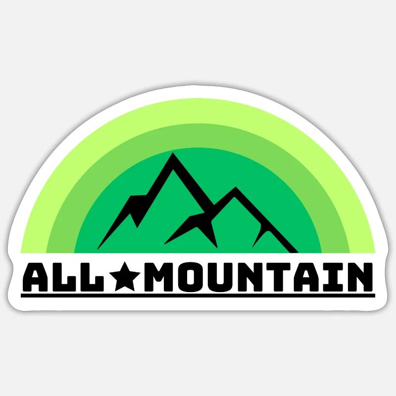 LOGO All Mountain 3 - Sticker taille S (10 x 10 cm) - blanc mat
