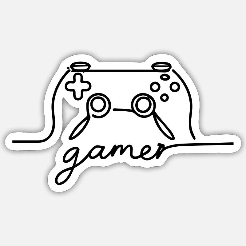 Linear Controller - Gamer - Sticker size S (10 x 10 cm) - white matte