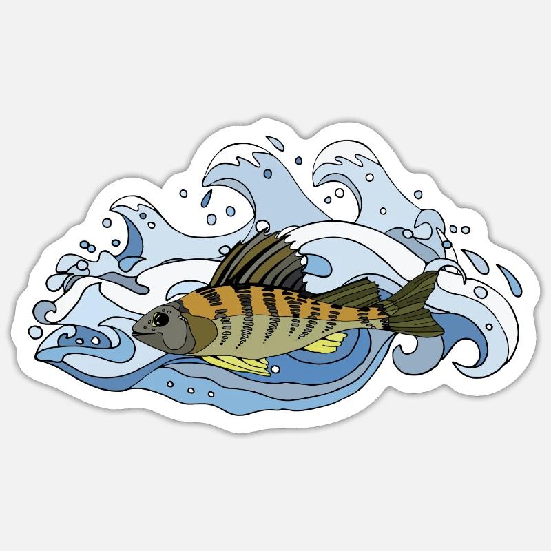 Fish - Sticker size S (10 x 10 cm) - white matte