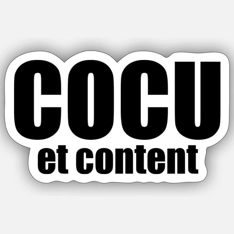 Cocu et content ! Sticker taille S (10 x 10 cm)