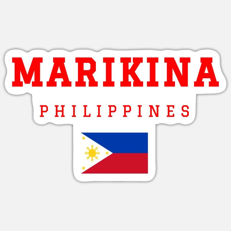 Marikina, Philippines - Sticker taille S (10 x 10 cm) - blanc mat