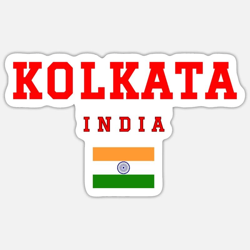 Calcutta, Inde - Sticker taille S (10 x 10 cm) - blanc mat