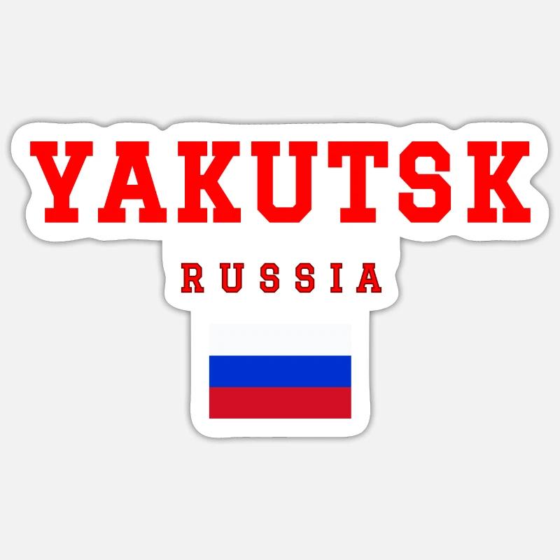 Yakutsk, Russie - Sticker taille S (10 x 10 cm) - blanc mat