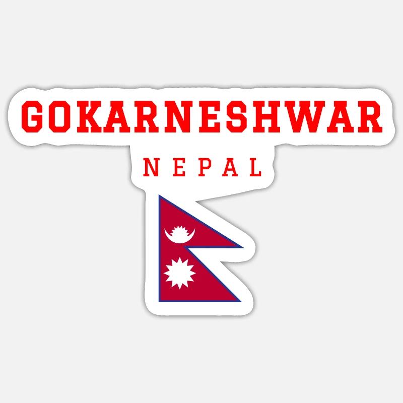 Gokarneshwar Nepal - Sticker Größe S (10 x 10 cm) - Mattweiß