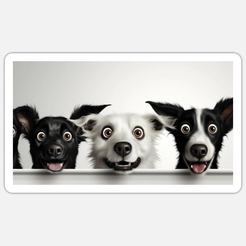 Surprised Dogs Sticker size S (10 x 10 cm)