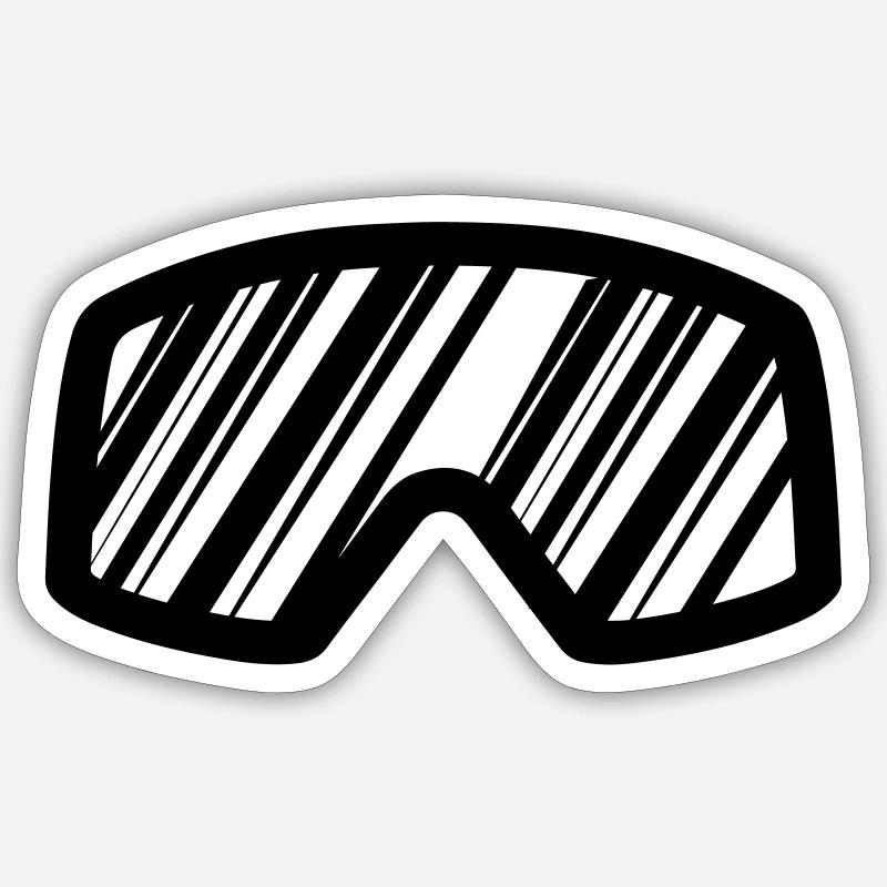 Ski goggles - Sticker size S (10 x 10 cm) - white matte