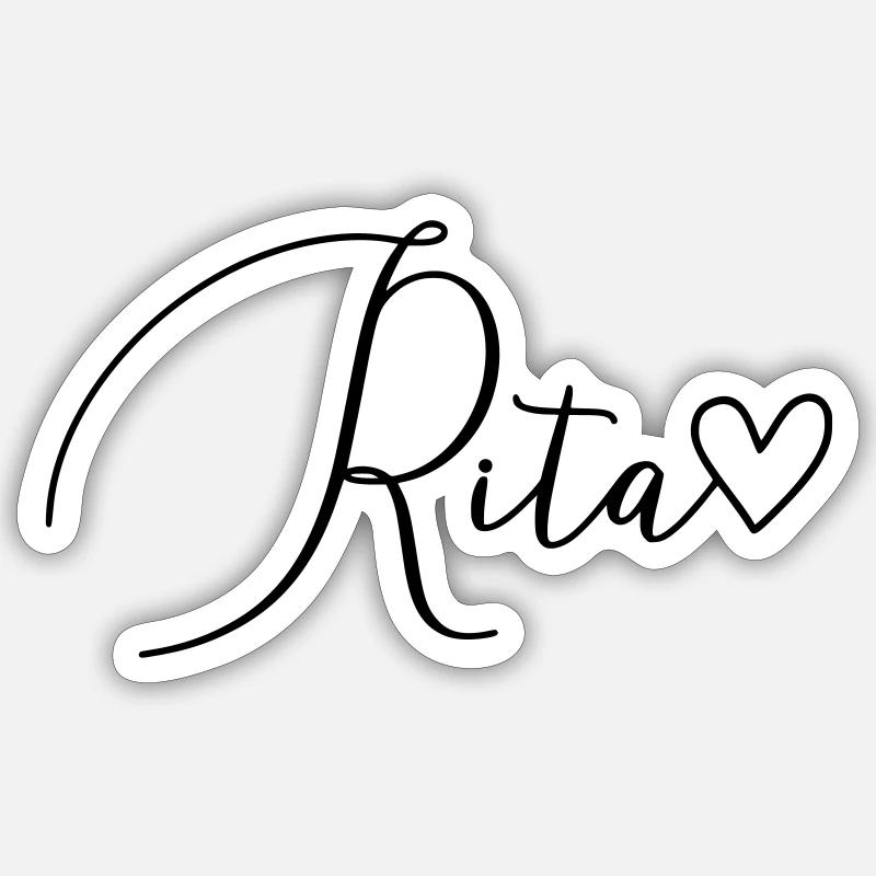 Rita Name Vorname Mädchen - Sticker Größe S (10 x 10 cm) - Mattweiß