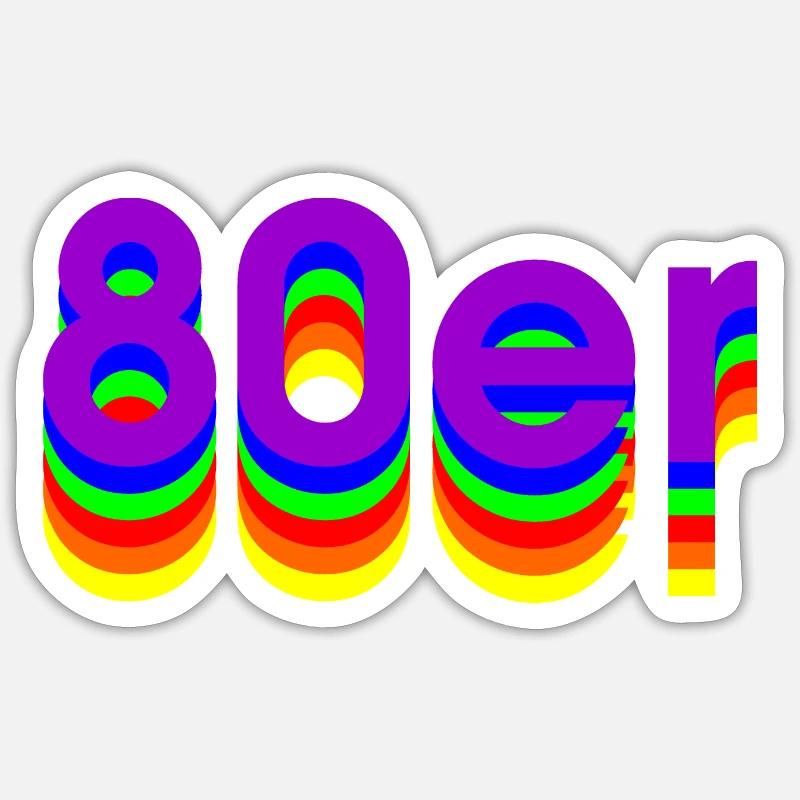 80s - Sticker size S (10 x 10 cm) - white matte