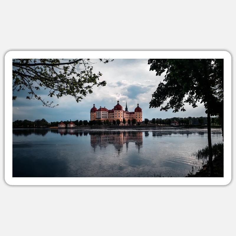 Moritzburger Schloss Dresden Sachsen - Sticker Größe S (10 x 10 cm) - Mattweiß