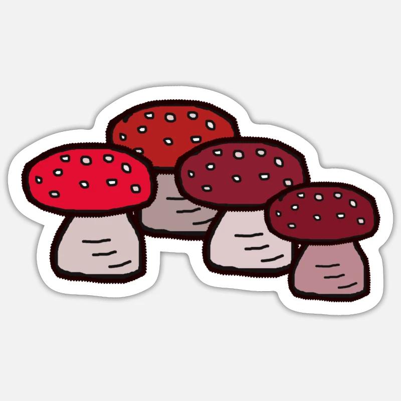 October Forest Mushrooms Toadstools Poisonous Poison Sticker size S (10 x 10 cm)