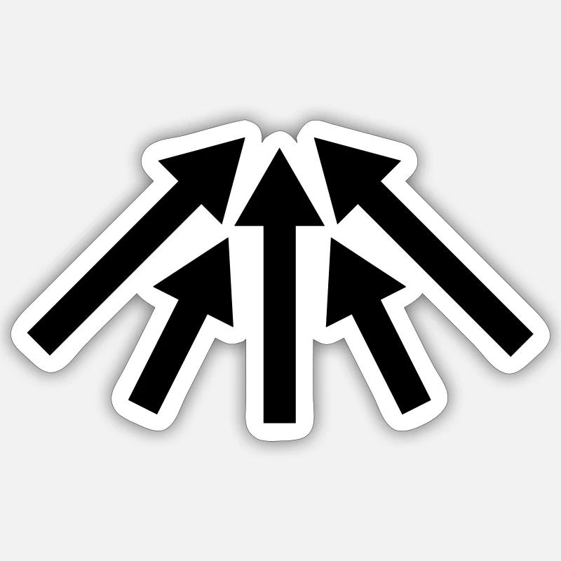 Flèches directement vers le visage Flèche vers le haut - Sticker taille S (10 x 10 cm) - blanc mat