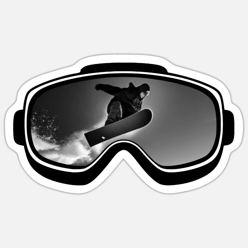 Snowboard goggles - Sticker size S (10 x 10 cm) - white matte