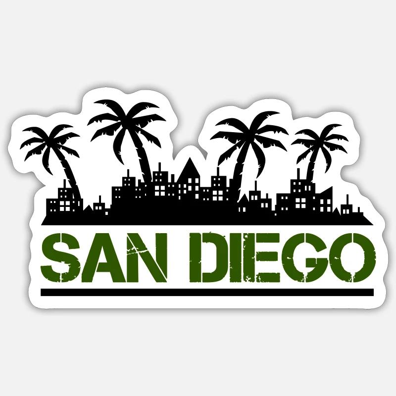 San Diego - Sticker size S (10 x 10 cm) - white matte