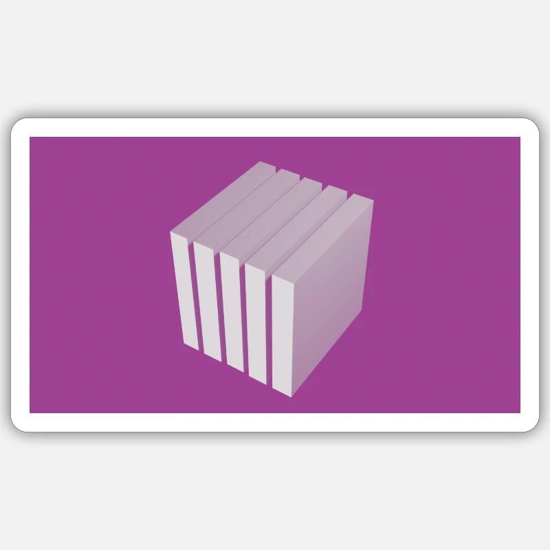 Cube - Sticker taille S (10 x 10 cm) - blanc mat