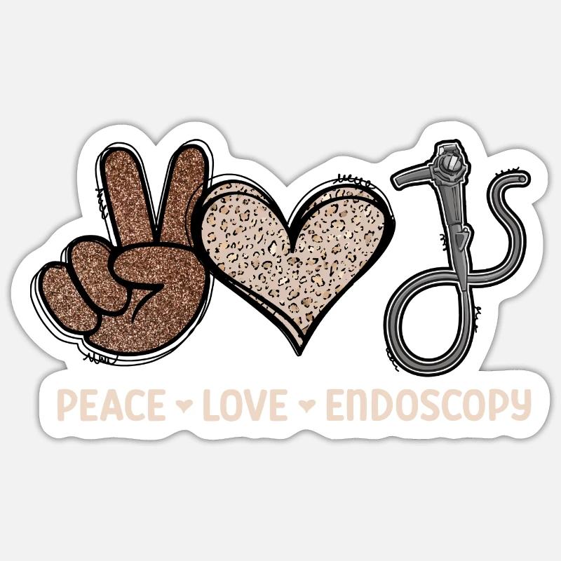 Gastroenterology Endoscopy Colonoscopy - Sticker size S (10 x 10 cm) - white matte