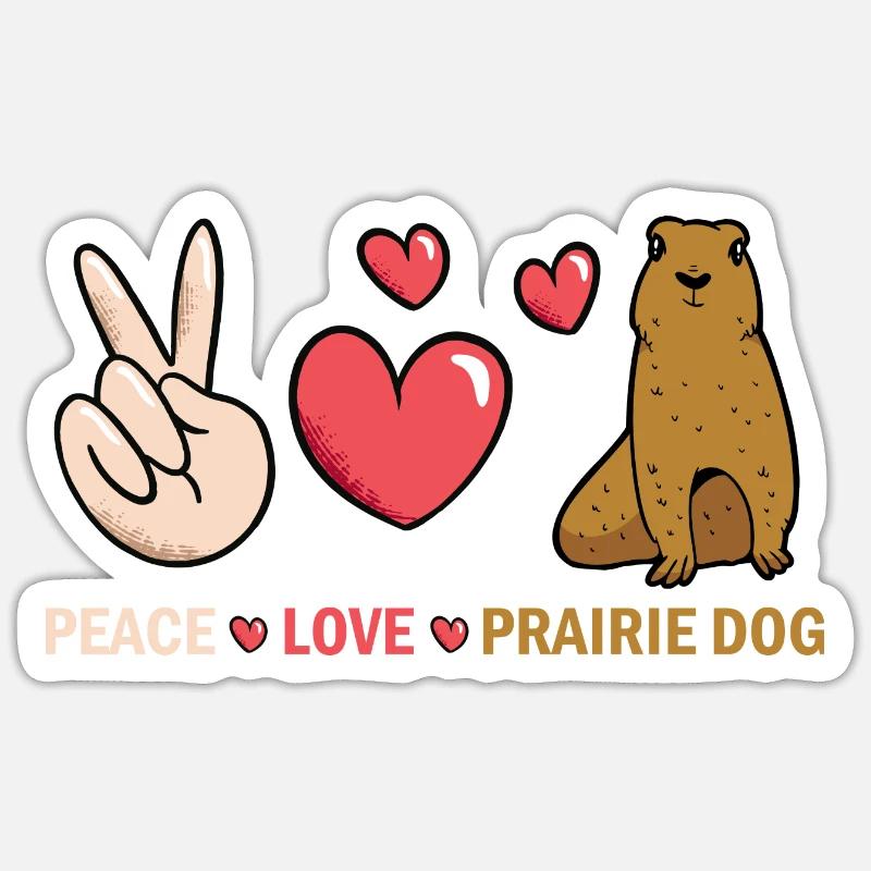 Chien de prairie - Sticker taille S (10 x 10 cm) - blanc mat
