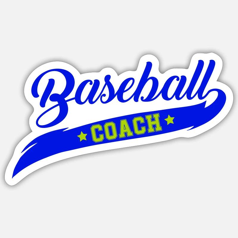 baseball coach - Sticker Größe S (10 x 10 cm) - Mattweiß