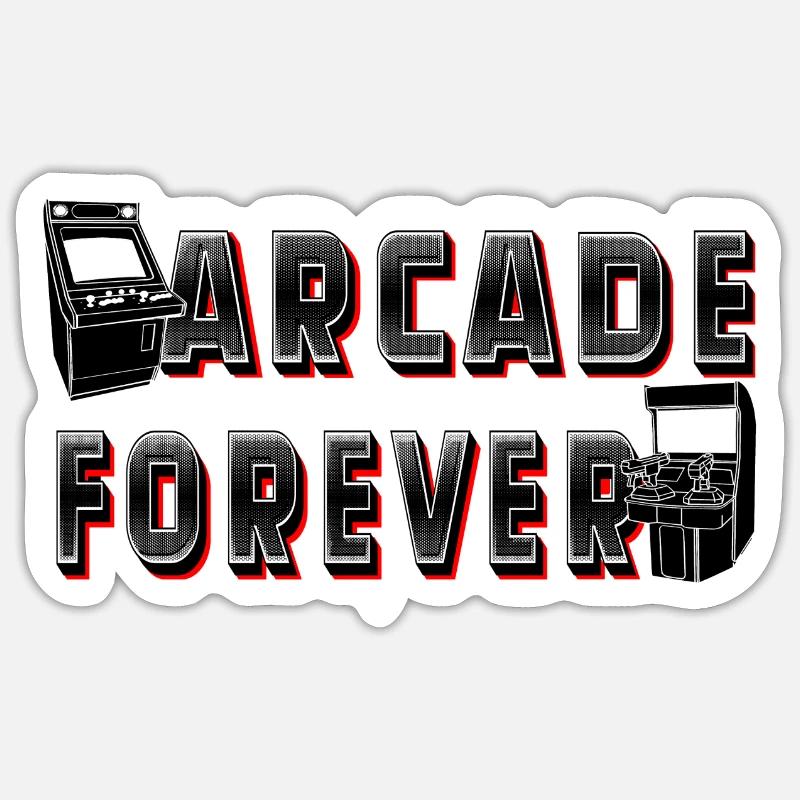ARCADE FOREVER - Sticker size S (10 x 10 cm) - white matte