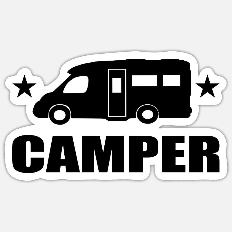 Camping - Sticker Größe S (10 x 10 cm) - Mattweiß