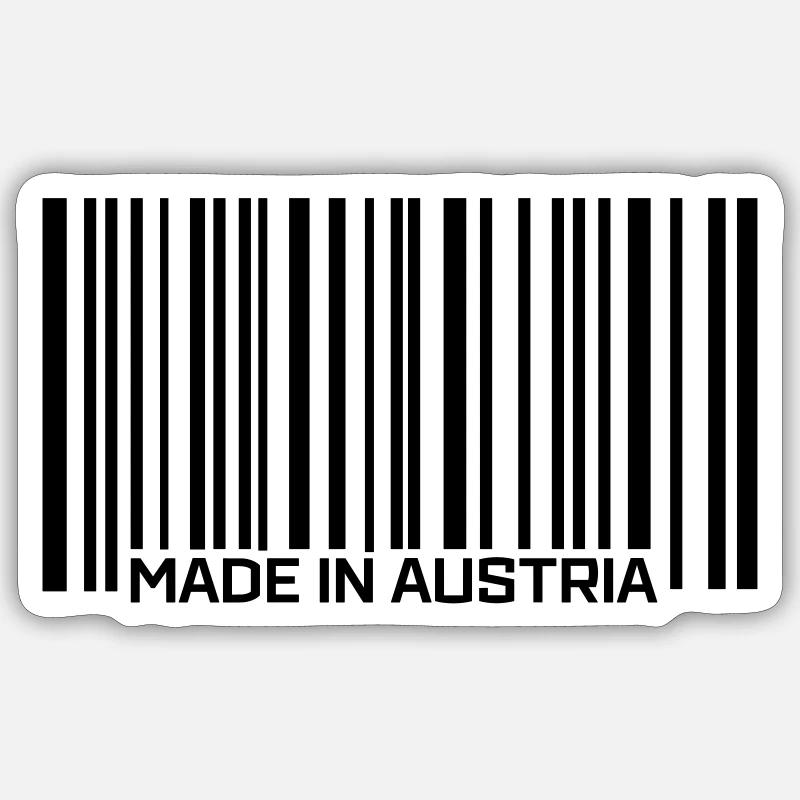 Made in Austria - Sticker Größe S (10 x 10 cm) - Mattweiß