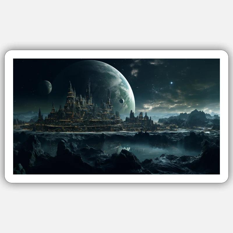 Planet Collide - Sticker Größe S (10 x 10 cm) - Mattweiß