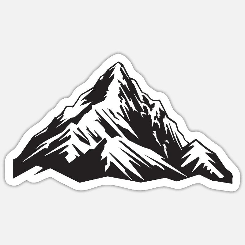 Paysage Montagnes - Sticker taille S (10 x 10 cm) - blanc mat