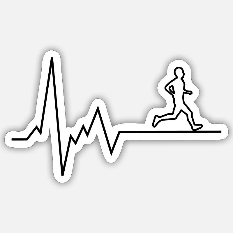 Heartbeat Runner - Sticker size S (10 x 10 cm) - white matte