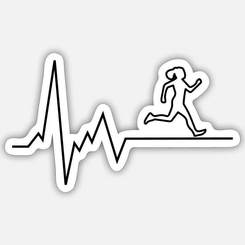 Heartbeat Runner Sticker size S (10 x 10 cm)