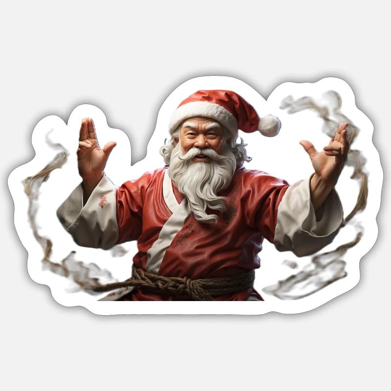 Weihnachtsmann Japanisch - Sticker Größe S (10 x 10 cm) - Mattweiß