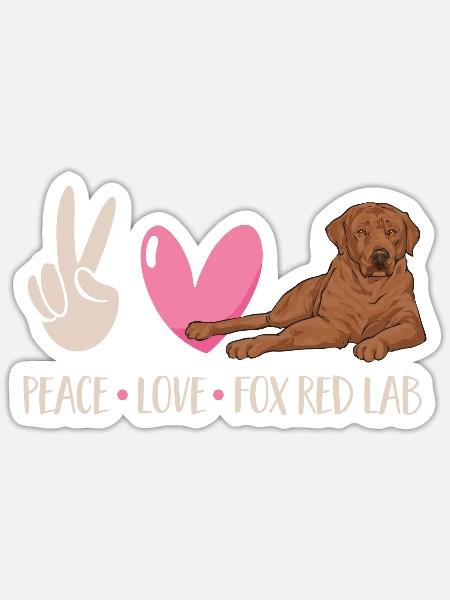 Foxred Labrador Fuchsroter Labrador Retriever - Sticker Größe S (10 x 10 cm) - Mattweiß