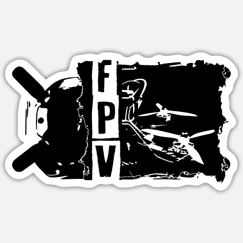FPV - Sticker Größe S (10 x 10 cm) - Mattweiß