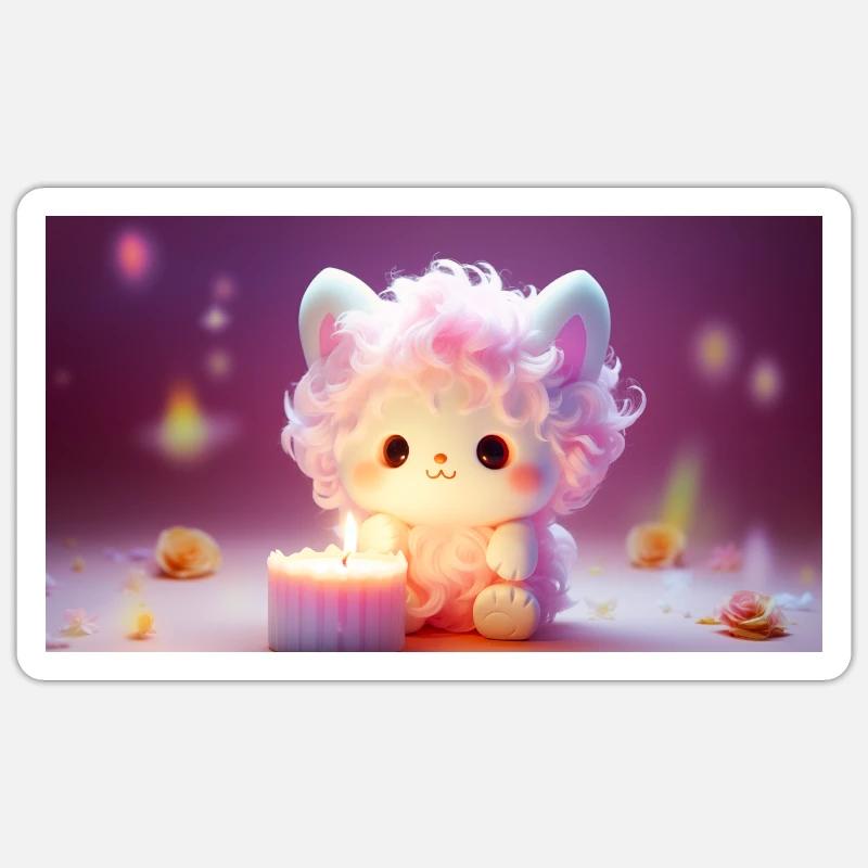 Anniversaire de marshmallow Sticker taille S (10 x 10 cm)