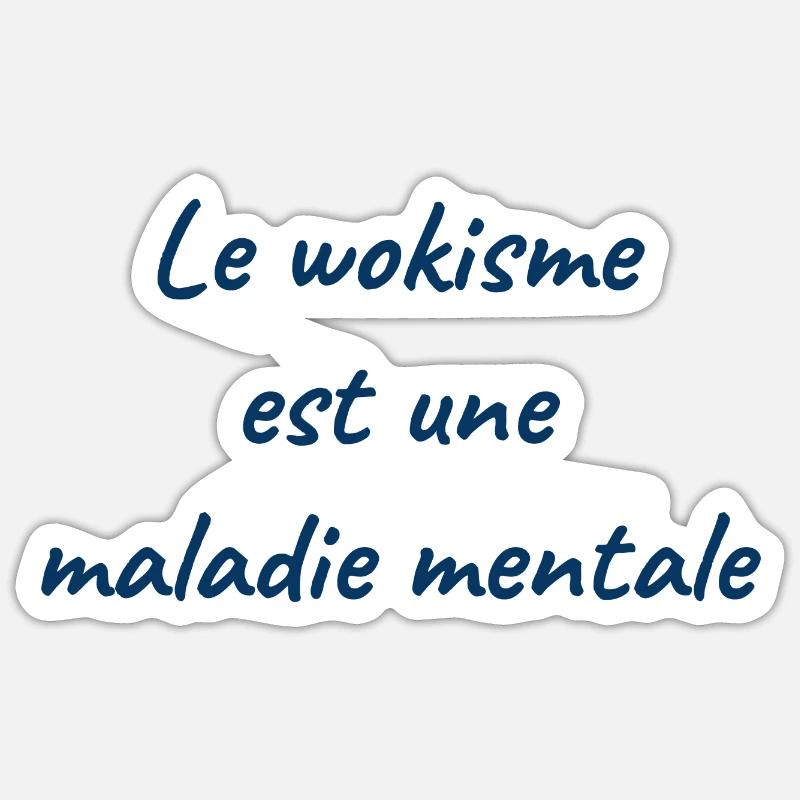 wokisme - Sticker taille S (10 x 10 cm) - blanc mat